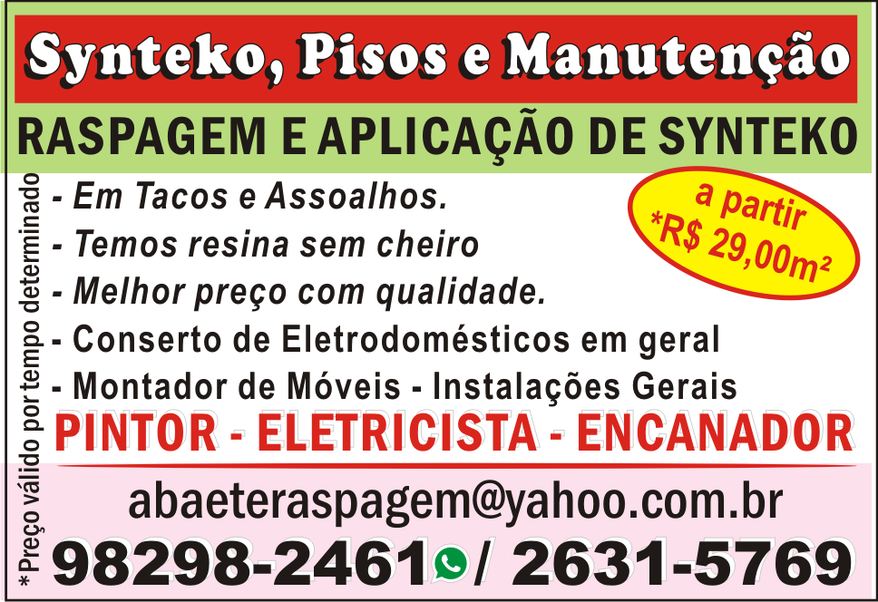 Raspagem e aplicação de Synteko